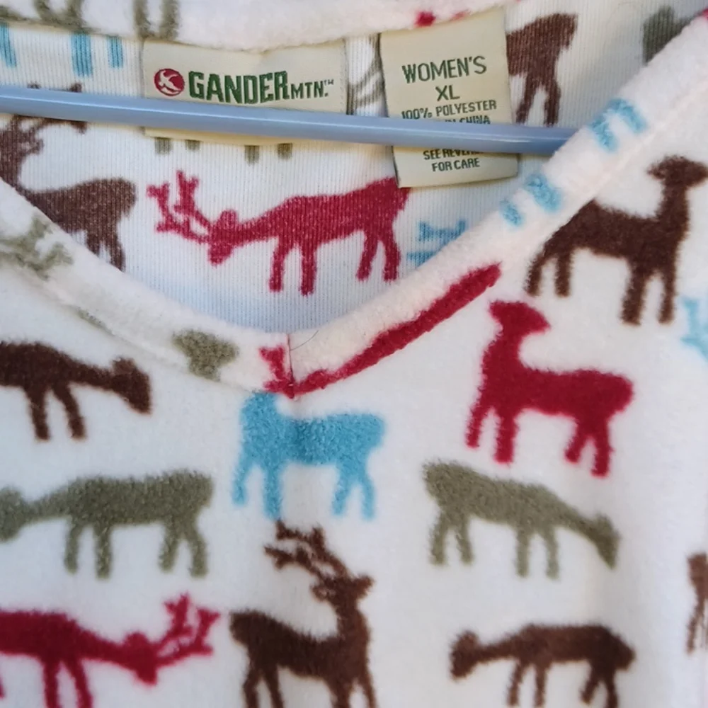 GANDER MOUNTAIN Hoodie Fleece Sleep Dress Sz XL - Picture 2 of 6